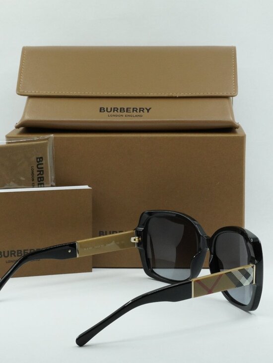 Burberry BE4160 34338G Square Sunglasses - Black / Grey main image 5
